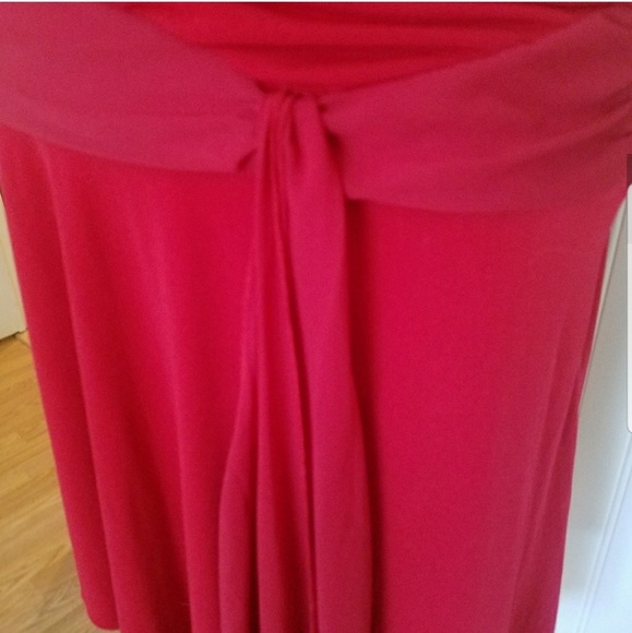Wishes Red Strapless Asymmetrical Dress Sz. S - Picture 7 of 7